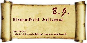 Blumenfeld Julianna névjegykártya